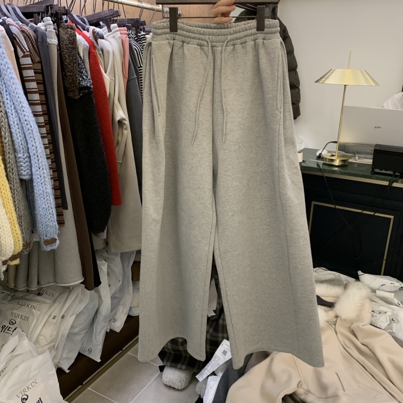 VIRKIN東大門㊣實拍女裝新款職業熱賣推薦休閑褲口袋加絨抓絨VIRKIN休閑褲圖色2