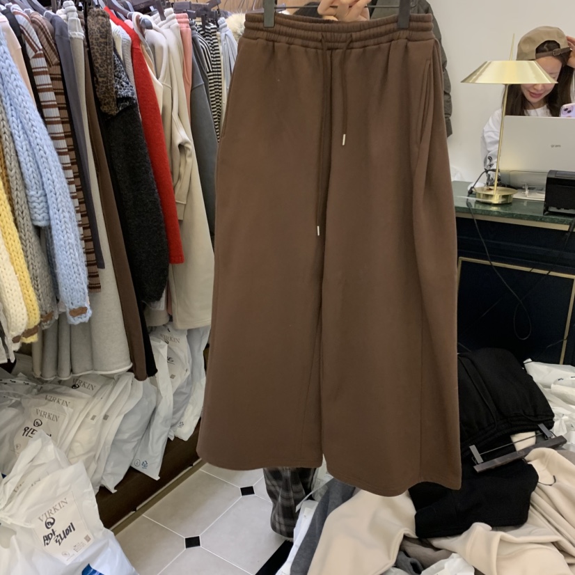 VIRKIN東大門㊣實拍女裝新款職業熱賣推薦休閑褲口袋加絨抓絨VIRKIN休閑褲圖色3