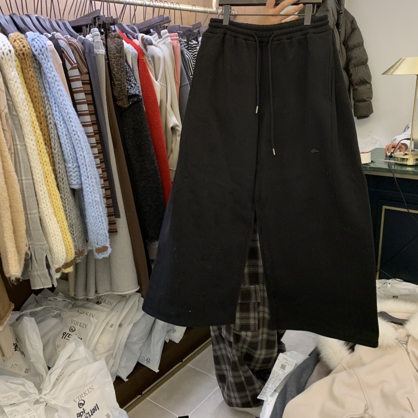VIRKIN東大門㊣實拍女裝新款職業熱賣推薦休閑褲口袋加絨抓絨VIRKIN休閑褲圖色4