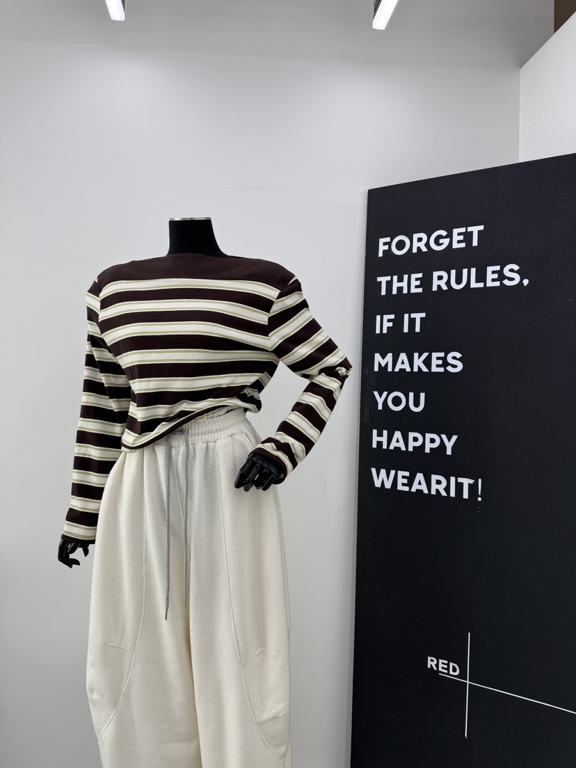 RED-A韓國直郵㊣女裝新款人氣真品25秋冬休閑推薦長袖T恤船領RED-A長袖T恤