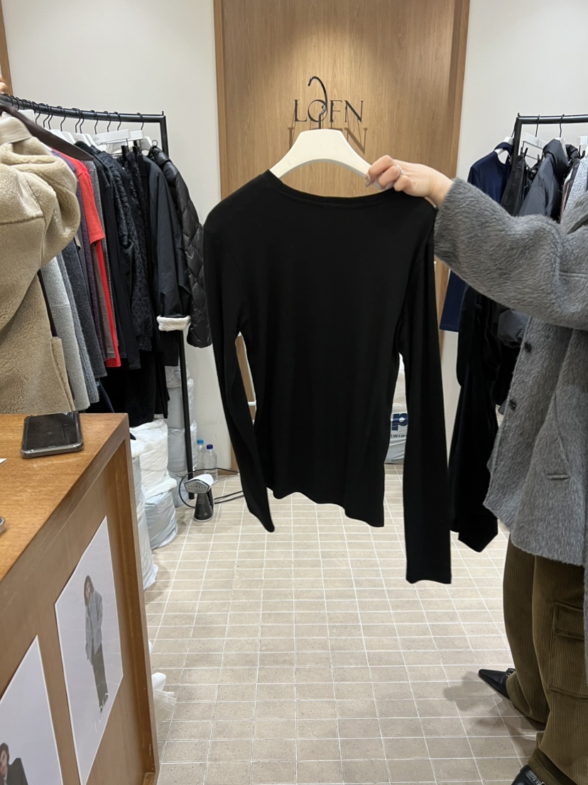 LOFN韓國代購㊣女裝新品真品人氣時尚25秋冬休閑職業長袖T恤LOFN長袖T恤