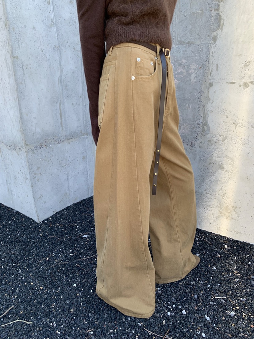 SHOP POSTER韓國代購㊣女裝新品推薦時尚熱賣真品牛仔褲駝色SHOP_POSTER牛仔褲