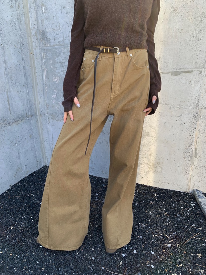 SHOP POSTER韓國代購㊣女裝新品推薦時尚熱賣真品牛仔褲駝色SHOP_POSTER牛仔褲