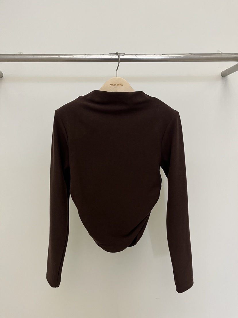 AMUSE SEOUL東大門㊣實拍女士新品真品熱賣休閑長袖T恤褶皺AMUSE SEOUL長袖T恤圖色2