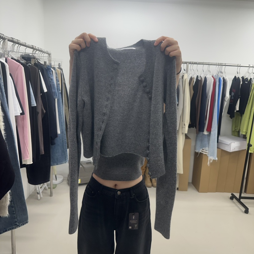 TOPDRESSING韓國直郵㊣女士新款真品25秋冬職業熱賣針織衫開衫TOPDRESSING針織衫圖色2