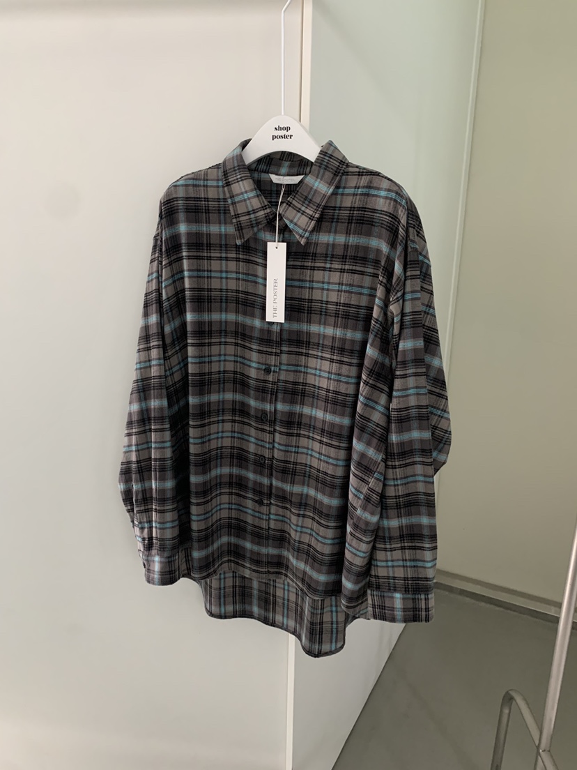 SHOP POSTER韓國代購㊣女士新款25秋冬真品襯衫蕾絲衫格子SHOP_POSTER襯衫/蕾絲衫圖色2