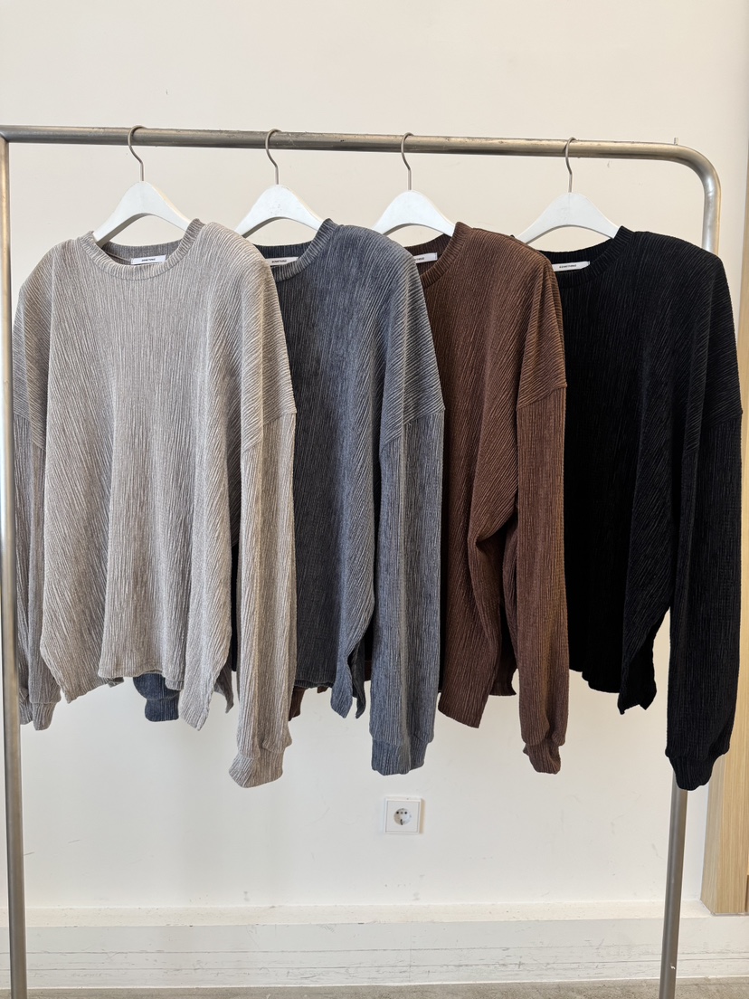 SOMETHING-L/FANCY東大門㊣代購女士新品人氣長袖T恤天鵝絨SOMETHING-L/FANCY長袖T恤