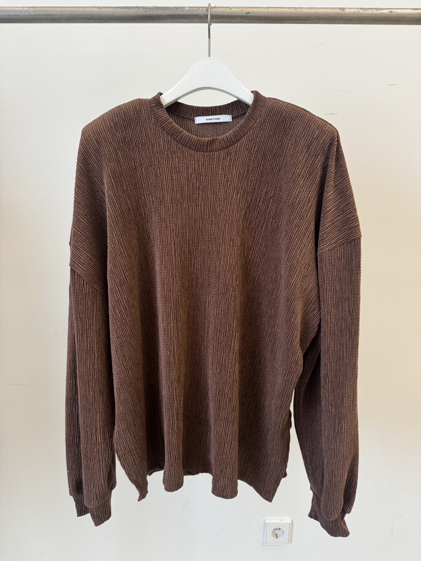 SOMETHING-L/FANCY東大門㊣代購女士新品人氣長袖T恤天鵝絨SOMETHING-L/FANCY長袖T恤圖色4