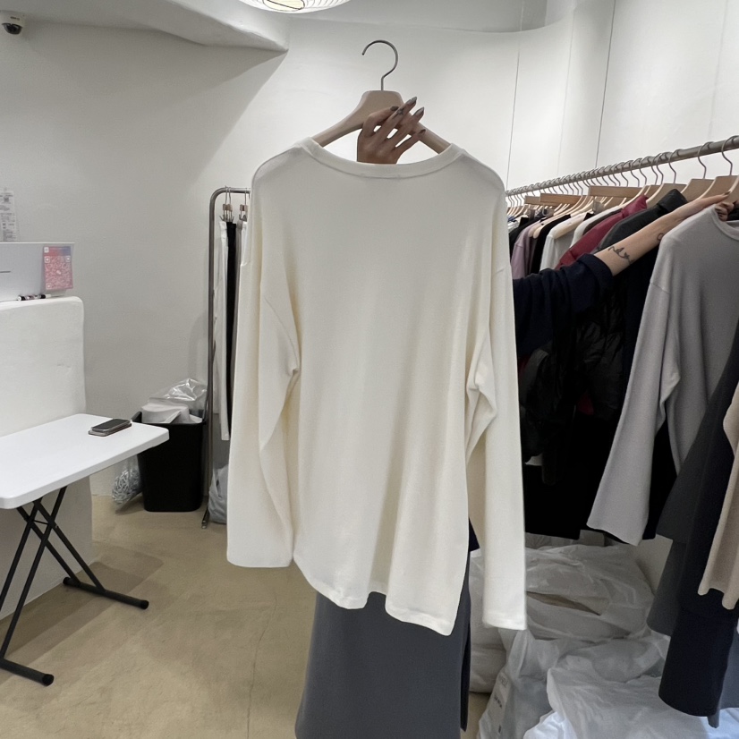 MUNSELL韓國代購㊣女裝新款職業真品25秋冬人氣休閑長袖T恤MUNSELL長袖T恤