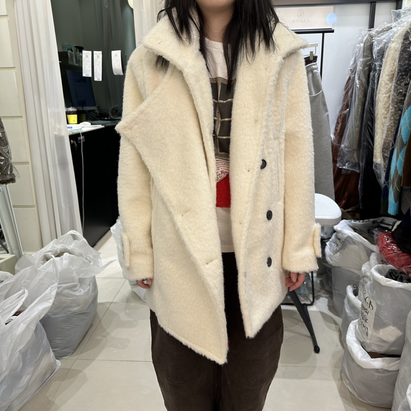 EGG IS東大門㊣直郵女士新款人氣25秋冬熱賣推薦中長款大衣EGG IS中長款大衣圖色1