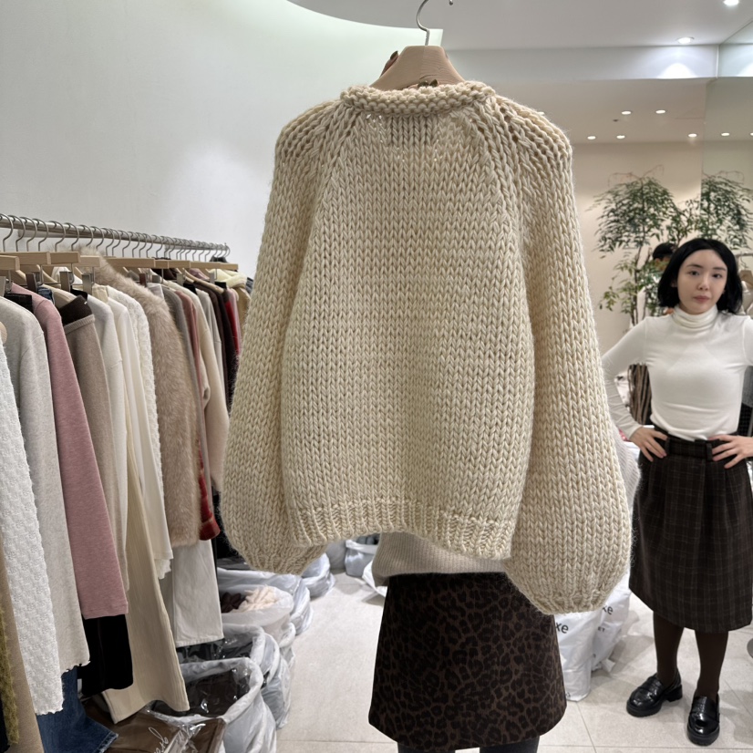 GRACIA韓國代購㊣女裝新款時尚人氣針織衫不含內搭手工開衫GRACIA針織衫