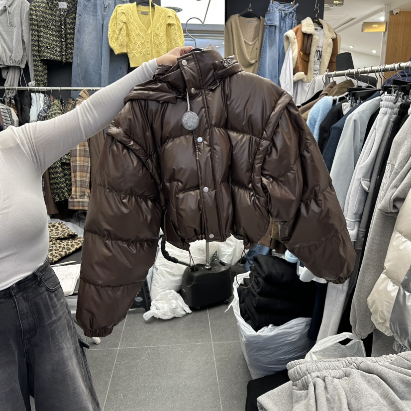 A-DEL東大門㊣實拍女裝新品推薦真品時尚短款羽絨服可拆卸A-DEL短款羽絨服圖色2