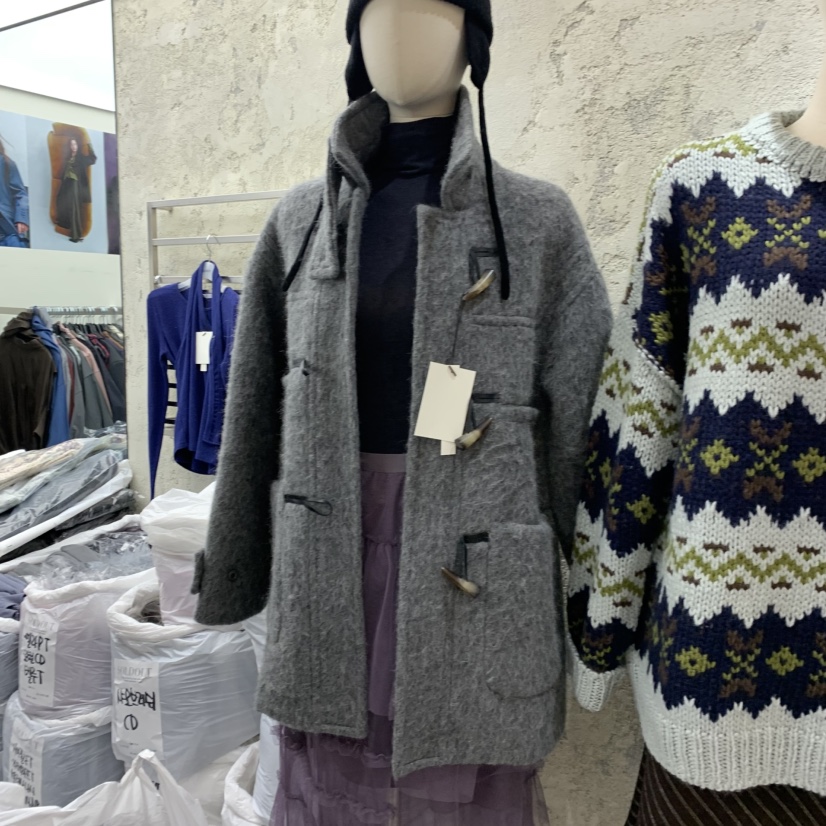 SOLD OUT韓國代購㊣女士新款推薦職業25秋冬中長款大衣羊駝毛SOLD OUT中長款大衣圖色1