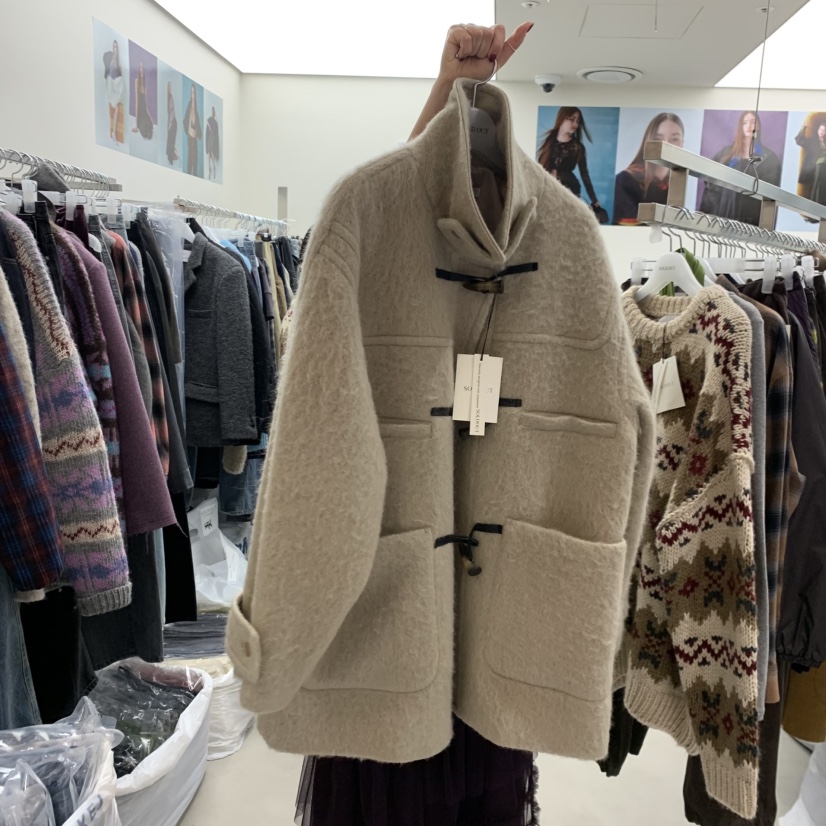 SOLD OUT韓國代購㊣女士新款推薦職業25秋冬中長款大衣羊駝毛SOLD OUT中長款大衣圖色2