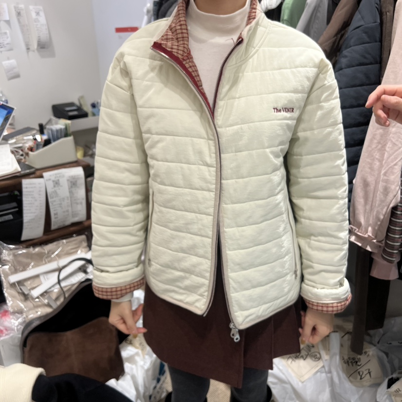 VENIR-a韓國直郵㊣女裝新款休閑職業人氣熱賣真品短款棉服棉VENIR-a短款棉服圖色3