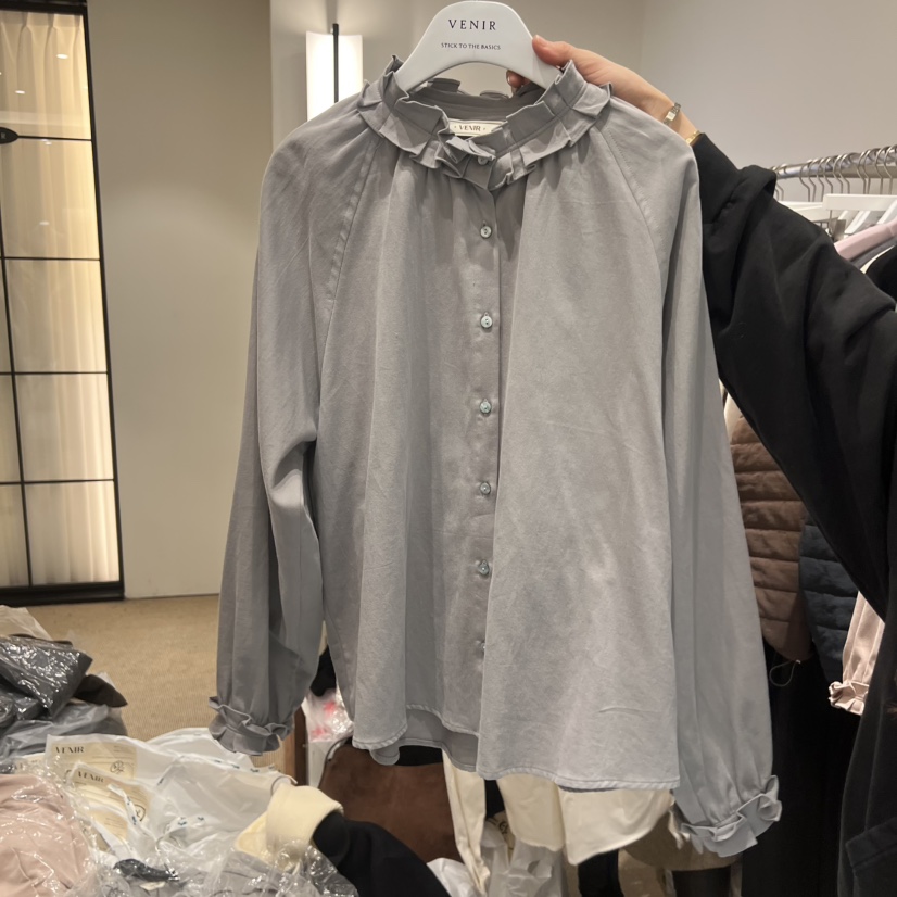 VENIR-a韓國代購㊣女裝新款真品人氣職業熱賣25秋冬襯衫蕾絲衫VENIR-a襯衫/蕾絲衫圖色1