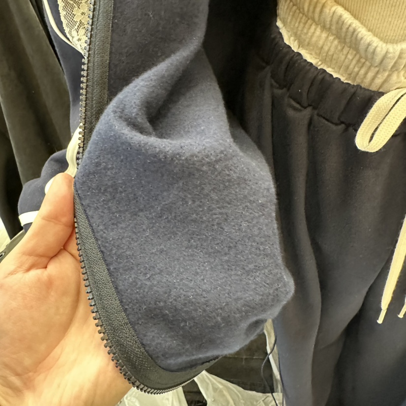 A-DEL韓國直郵㊣女裝新品熱賣25秋冬人氣夾克拉鏈加絨蕾絲A-DEL夾克