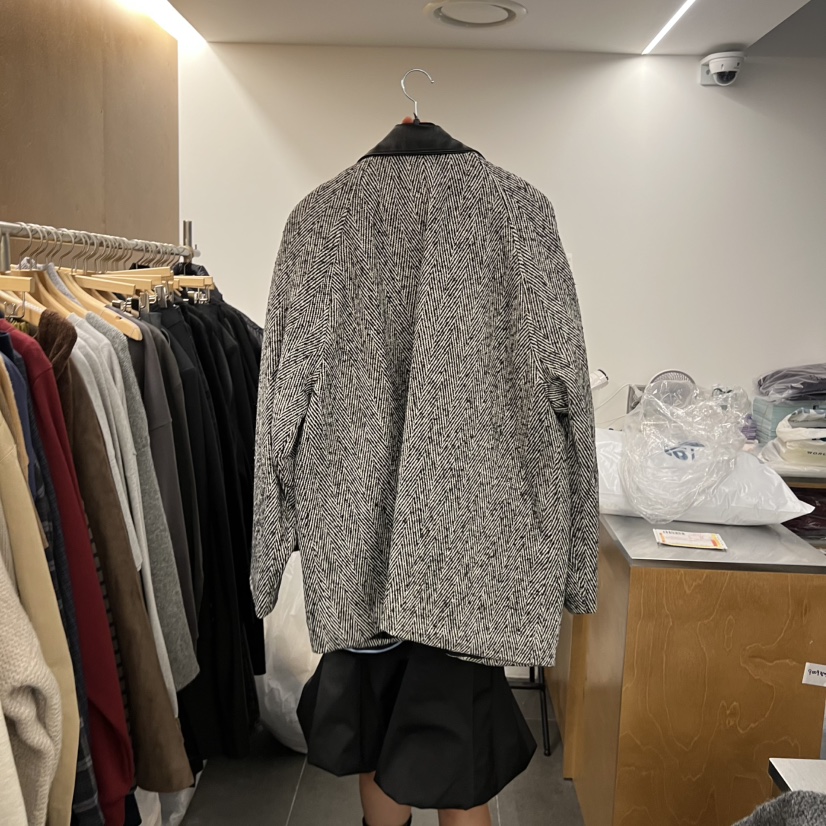 BLAIR韓國直郵㊣女士新品時尚熱賣職業人氣推薦夾克人字紋絎縫BLAIR seoul夾克