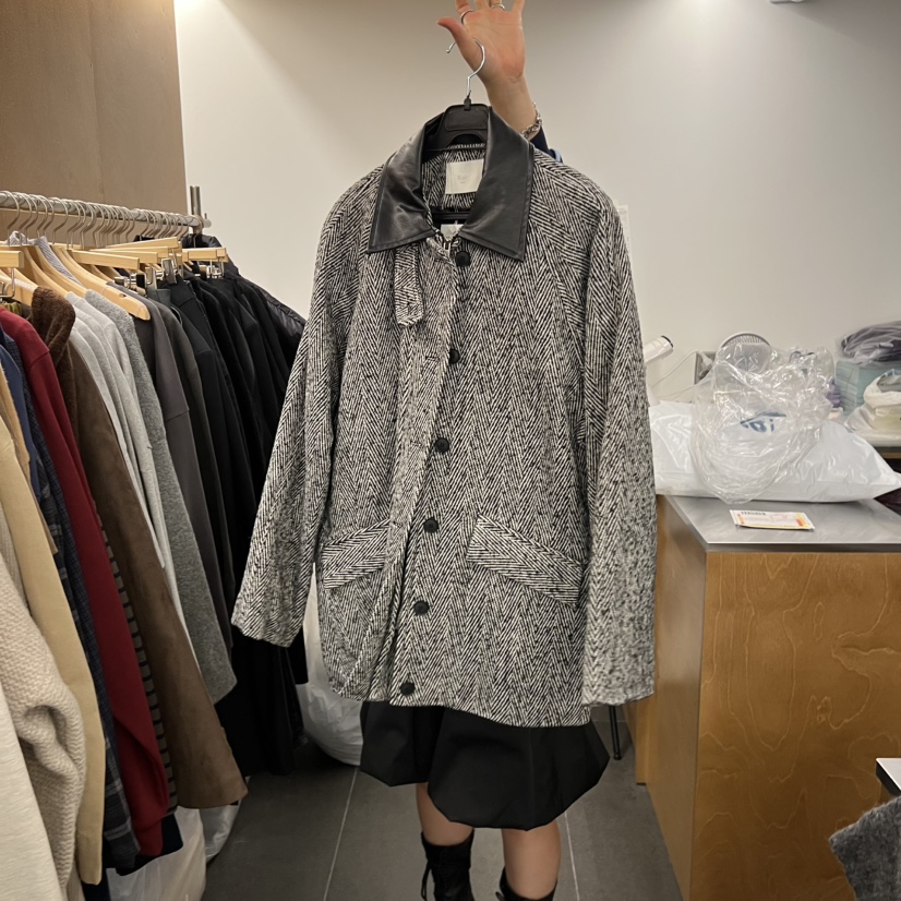 BLAIR韓國直郵㊣女士新品時尚熱賣職業人氣推薦夾克人字紋絎縫BLAIR seoul夾克