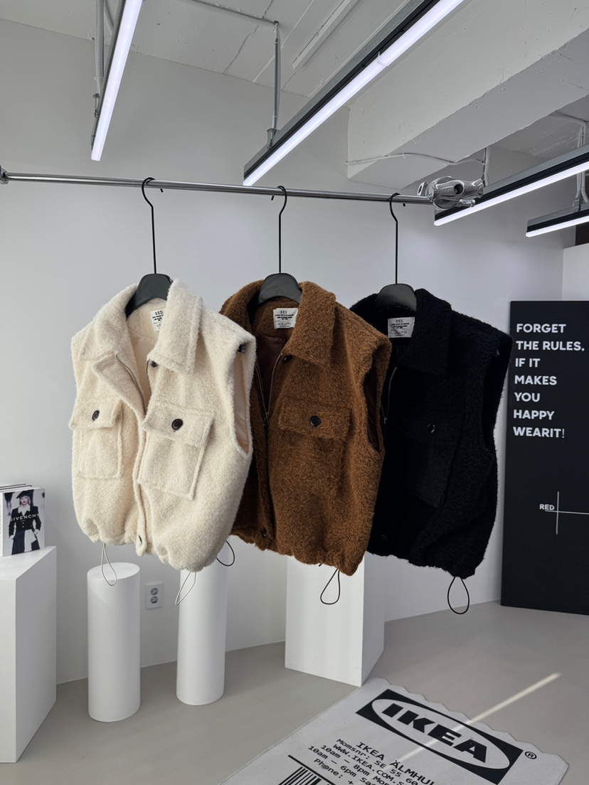 RED-A韓國代購㊣女士新款25秋冬熱賣休閑人氣時尚馬甲毛皮RED-A馬甲