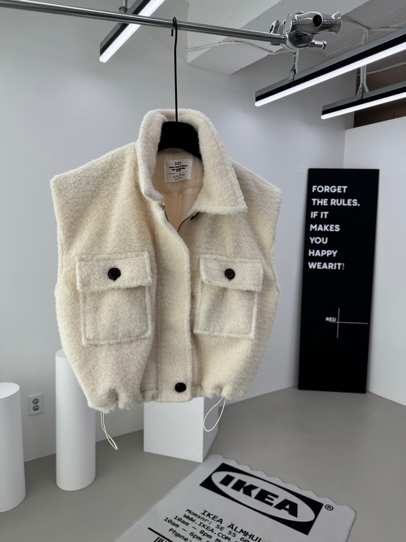 RED-A韓國代購㊣女士新款25秋冬熱賣休閑人氣時尚馬甲毛皮RED-A馬甲圖色1