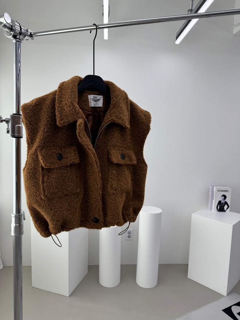 RED-A韓國代購㊣女士新款25秋冬熱賣休閑人氣時尚馬甲毛皮RED-A馬甲圖色2