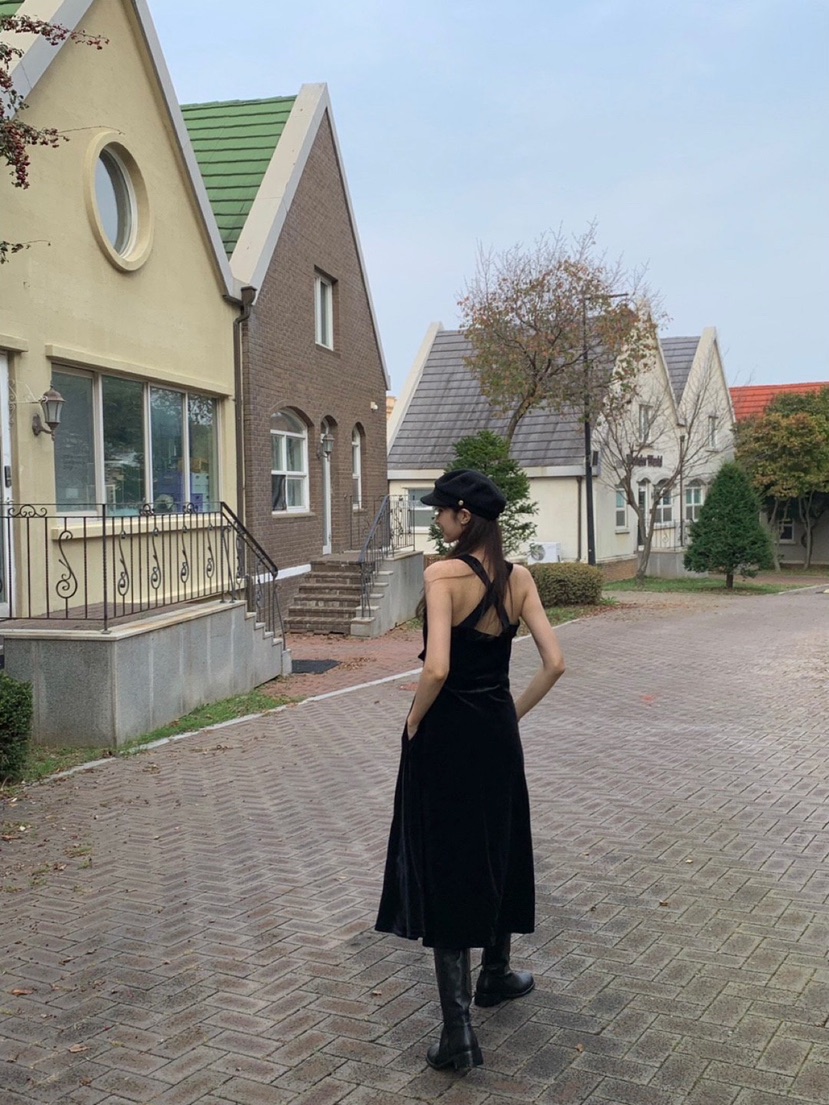 ARC東大門㊣實拍女裝新品時尚熱賣職業休閑真品25秋冬連衣裙絲絨ARC EN CIEL連衣裙