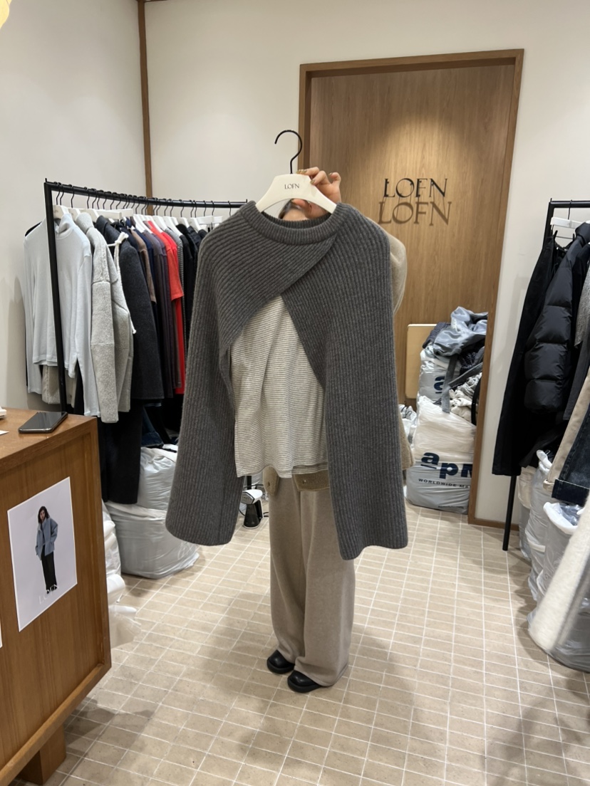 LOFN韓國直郵㊣女士新款25秋冬時尚推薦熱賣人氣職業針織衫LOFN針織衫圖色1