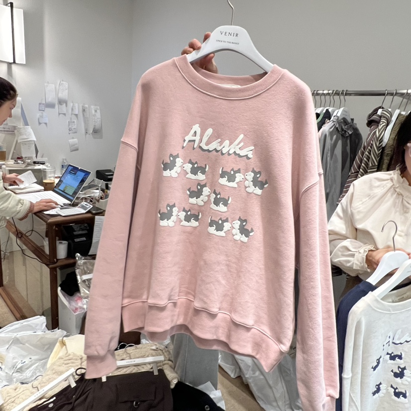 VENIR-a東大門㊣代購女裝新款時尚25秋冬熱賣人氣衛衣加絨VENIR-a衛衣圖色4