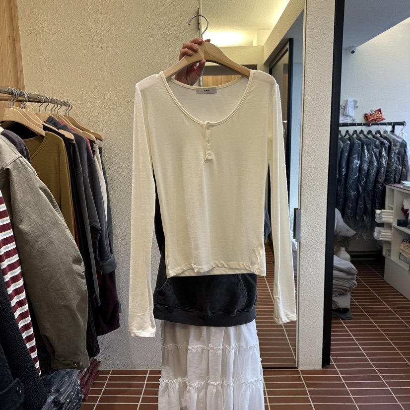 CHOI-L東大門㊣代購女士新款休閑熱賣推薦真品長袖T恤柔軟CHOI長袖T恤圖色1