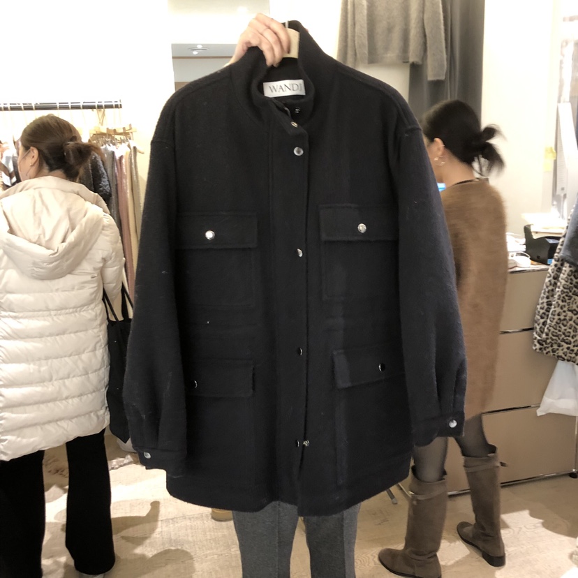 W AND J東大門㊣實拍女裝新款25秋冬人氣熱賣真品短款大衣W AND J短款大衣圖色1