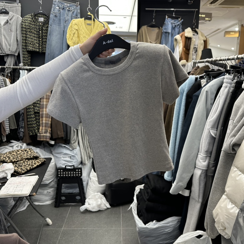 A-DEL東大門㊣代購女裝新款職業人氣時尚25秋冬推薦T恤抓絨A-DELT恤圖色2