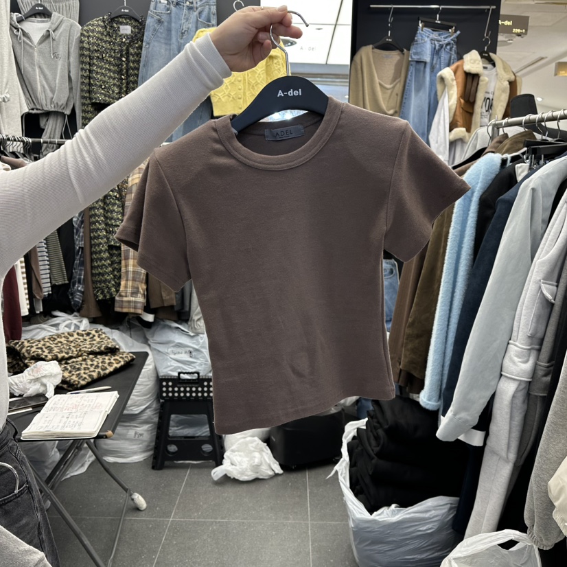 A-DEL東大門㊣代購女裝新款職業人氣時尚25秋冬推薦T恤抓絨A-DELT恤圖色3