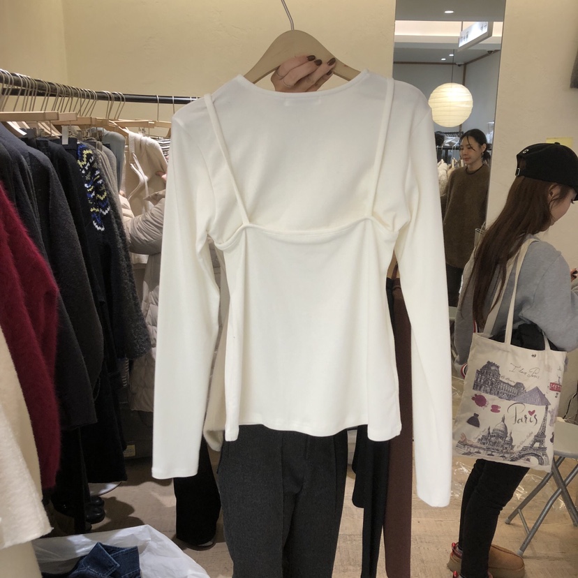 W AND J韓國代購㊣女裝新款熱賣時尚人氣推薦職業長袖T恤W AND J長袖T恤