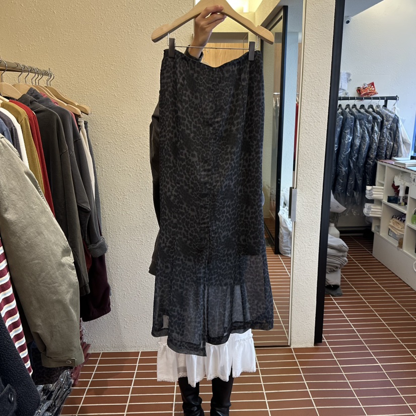 CHOI-L韓國代購㊣女士新款職業推薦25秋冬熱賣時尚長裙豹紋CHOI長裙