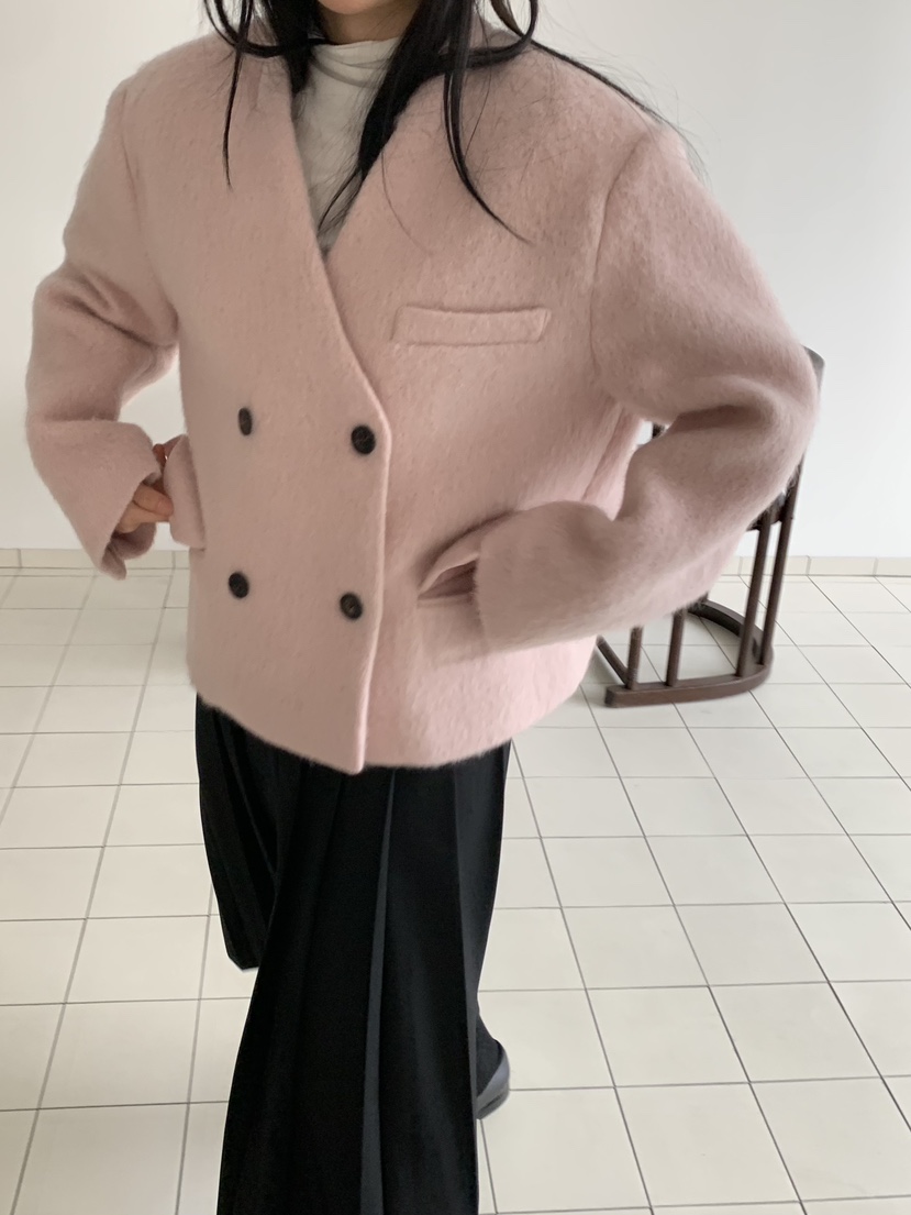 LOVE MY SANTA東大門㊣代購女裝新款人氣時尚25秋冬夾克羊駝Santa/LOVE MY SANTA夾克圖色1