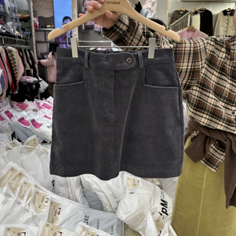 OURMOMENT韓國代購㊣女裝新款時尚熱賣職業25秋冬真品休閑短裙OURMOMENT短裙圖色2