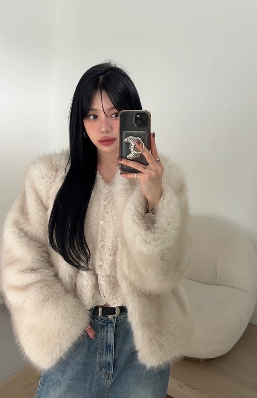 AMUSE SEOUL東大門㊣實拍女裝新款人氣時尚休閑25秋冬短款大衣AMUSE SEOUL短款大衣