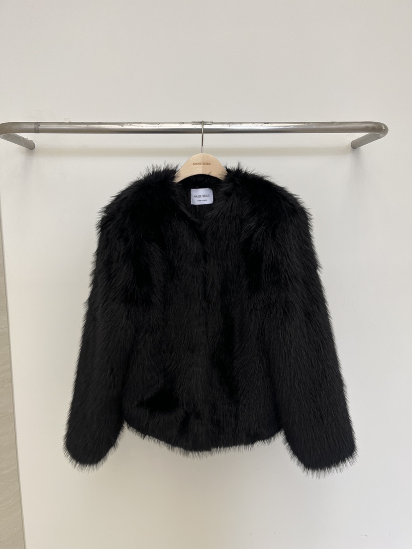 AMUSE SEOUL東大門㊣實拍女裝新款人氣時尚休閑25秋冬短款大衣AMUSE SEOUL短款大衣圖色2