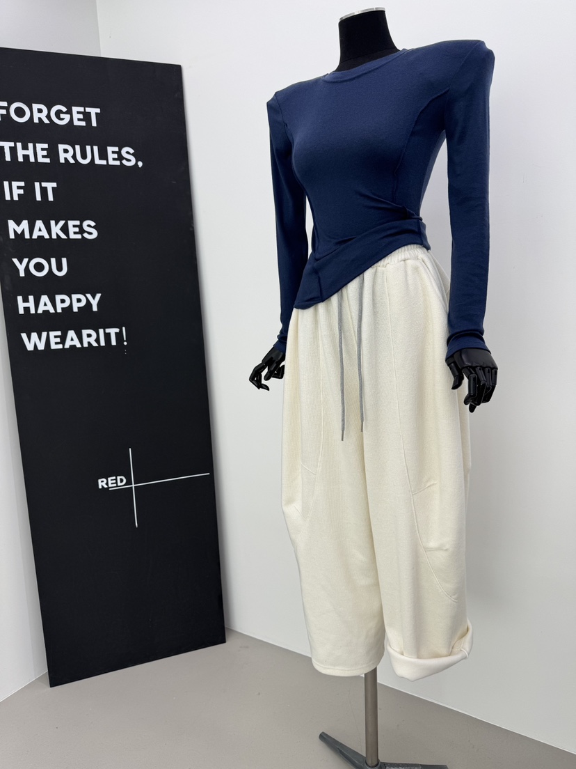 RED-A東大門㊣代購女裝新款推薦時尚熱賣休閑褲針織褲羊毛RED-A休閑褲