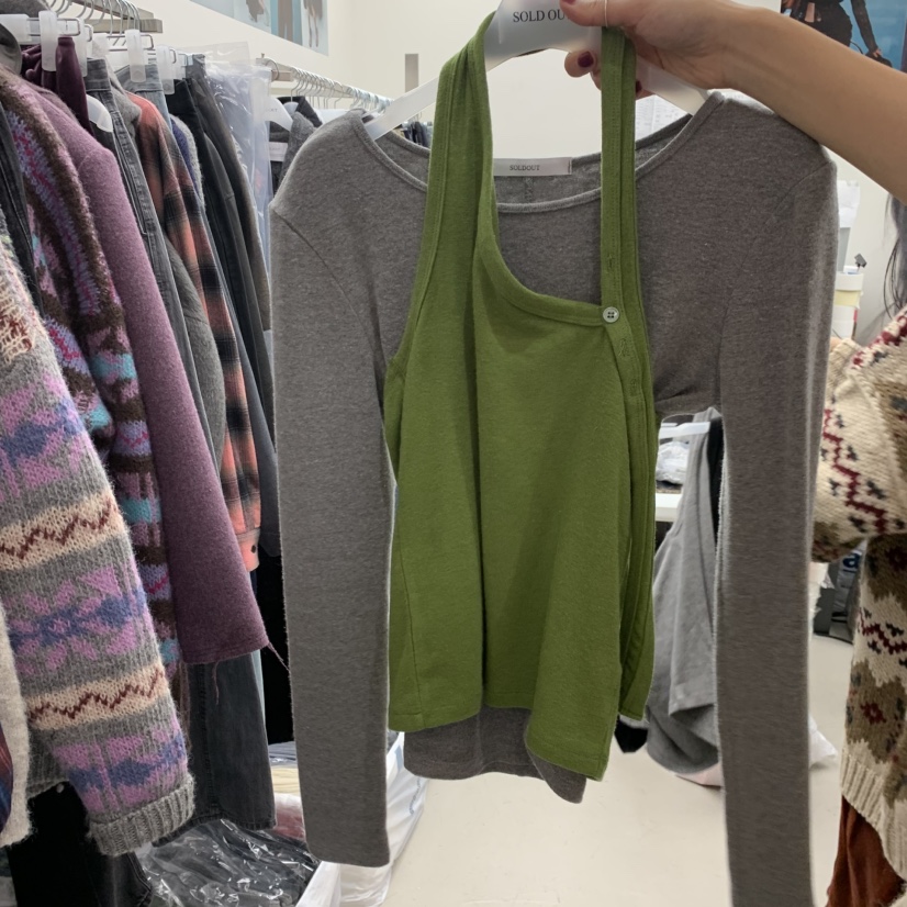 SOLD OUT韓國代購㊣女士新品休閑真品職業吊帶背心不含內搭SOLD OUT吊帶/背心圖色5