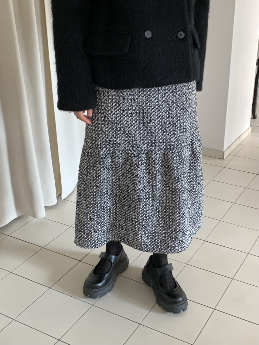 LOVE MY SANTA韓國直郵㊣女裝新品25秋冬休閑長裙粗花呢羊毛Santa/LOVE MY SANTA長裙圖色1