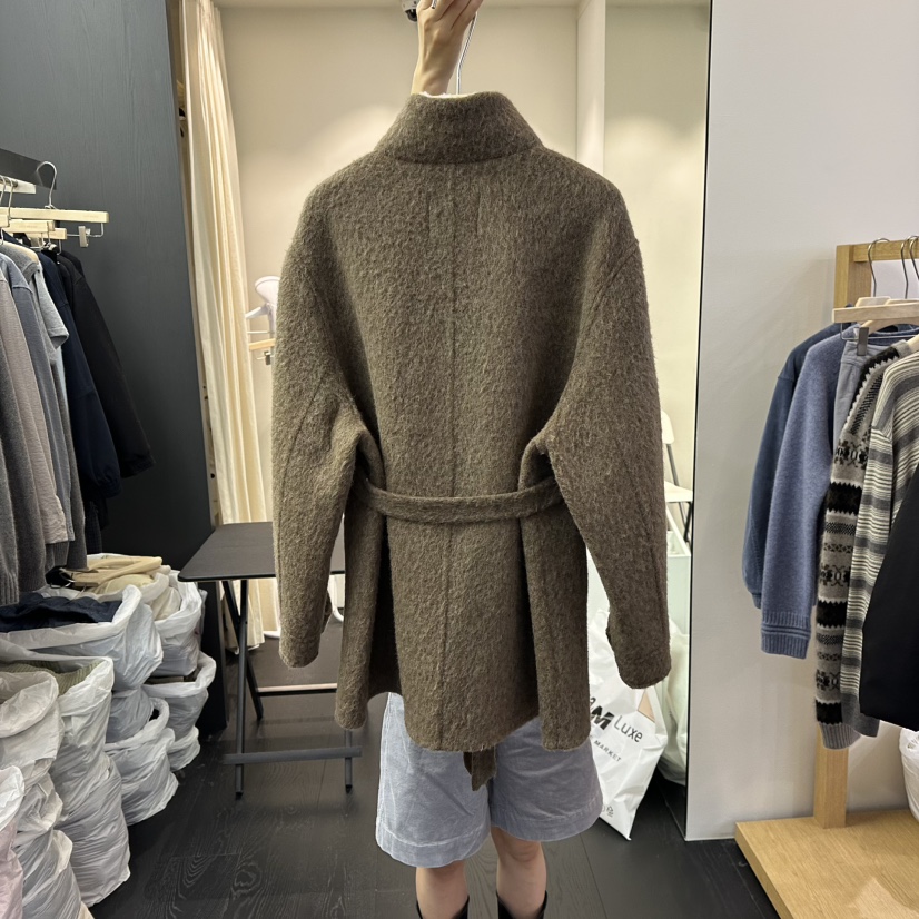 SALT BREAD東大門㊣代購女裝新品25秋冬熱賣短款大衣含腰帶SALT BREAD短款大衣