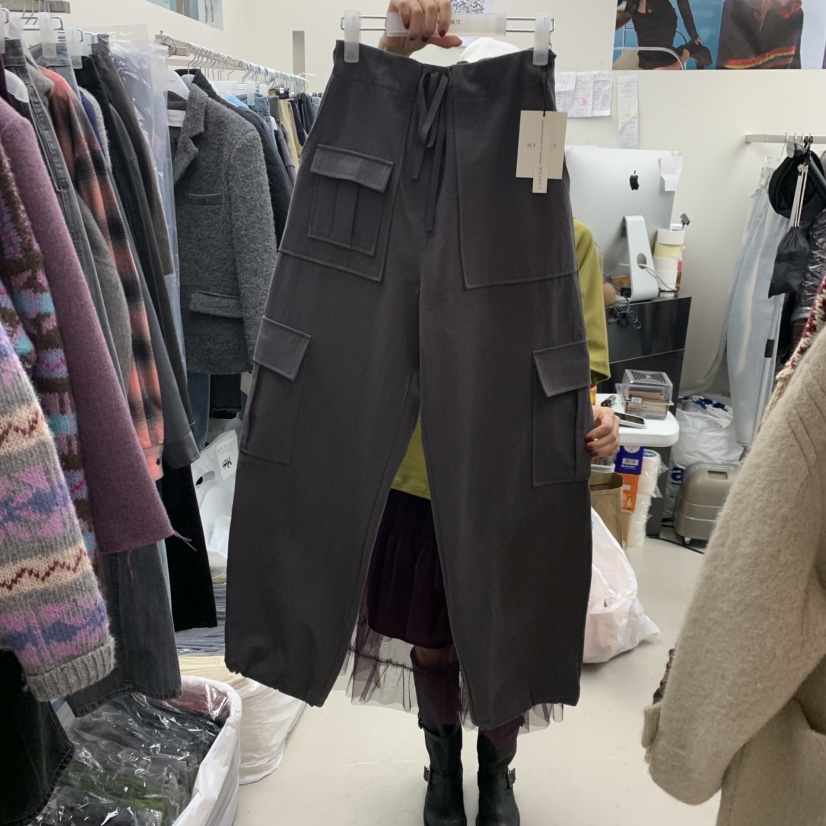 SOLD OUT東大門㊣代購女士新款職業真品休閑休閑褲工裝褲棉質SOLD OUT休閑褲圖色1