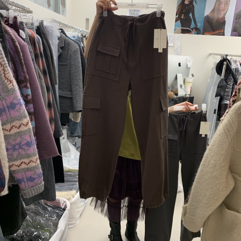 SOLD OUT東大門㊣代購女士新款職業真品休閑休閑褲工裝褲棉質SOLD OUT休閑褲圖色2