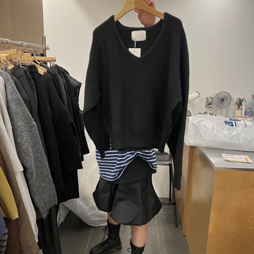 BLAIR韓國代購㊣女裝新品推薦休閑時尚人氣真品熱賣針織衫V領BLAIR seoul針織衫圖色3