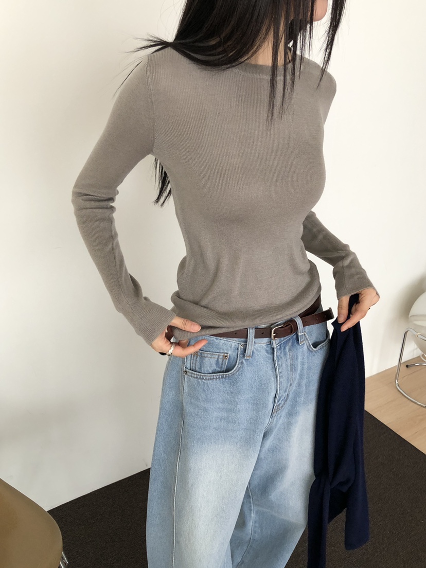 B_GARDER東大門㊣實拍女士新品25秋冬推薦時尚休閑熱賣長袖T恤B.GARDER長袖T恤