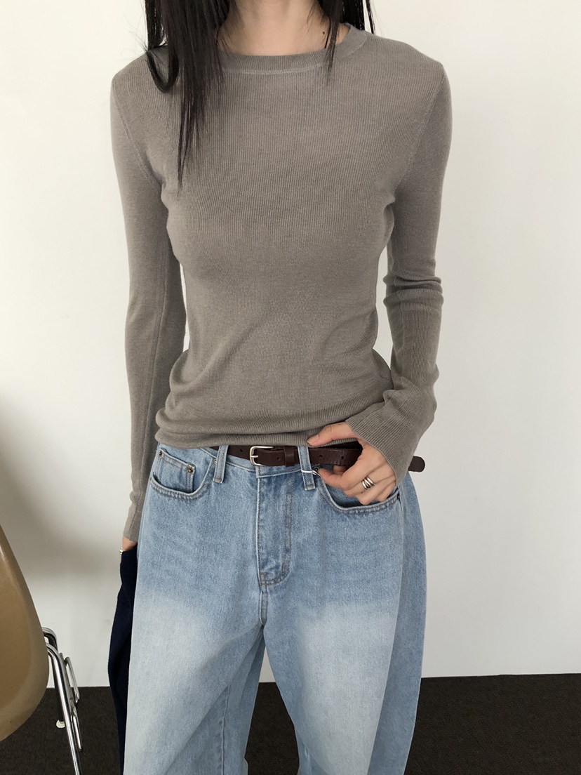 B_GARDER東大門㊣實拍女士新品25秋冬推薦時尚休閑熱賣長袖T恤B.GARDER長袖T恤