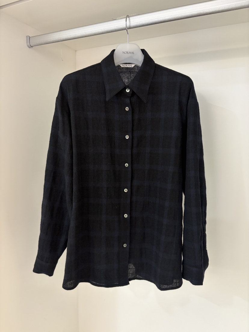 NORMAL東大門㊣直郵女裝新款人氣職業推薦襯衫蕾絲衫羊毛格紋NORMAL襯衫/蕾絲衫圖色3