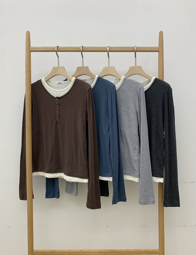 B_GARDER東大門㊣直郵女士新品職業人氣熱賣真品25秋冬長袖T恤B.GARDER長袖T恤